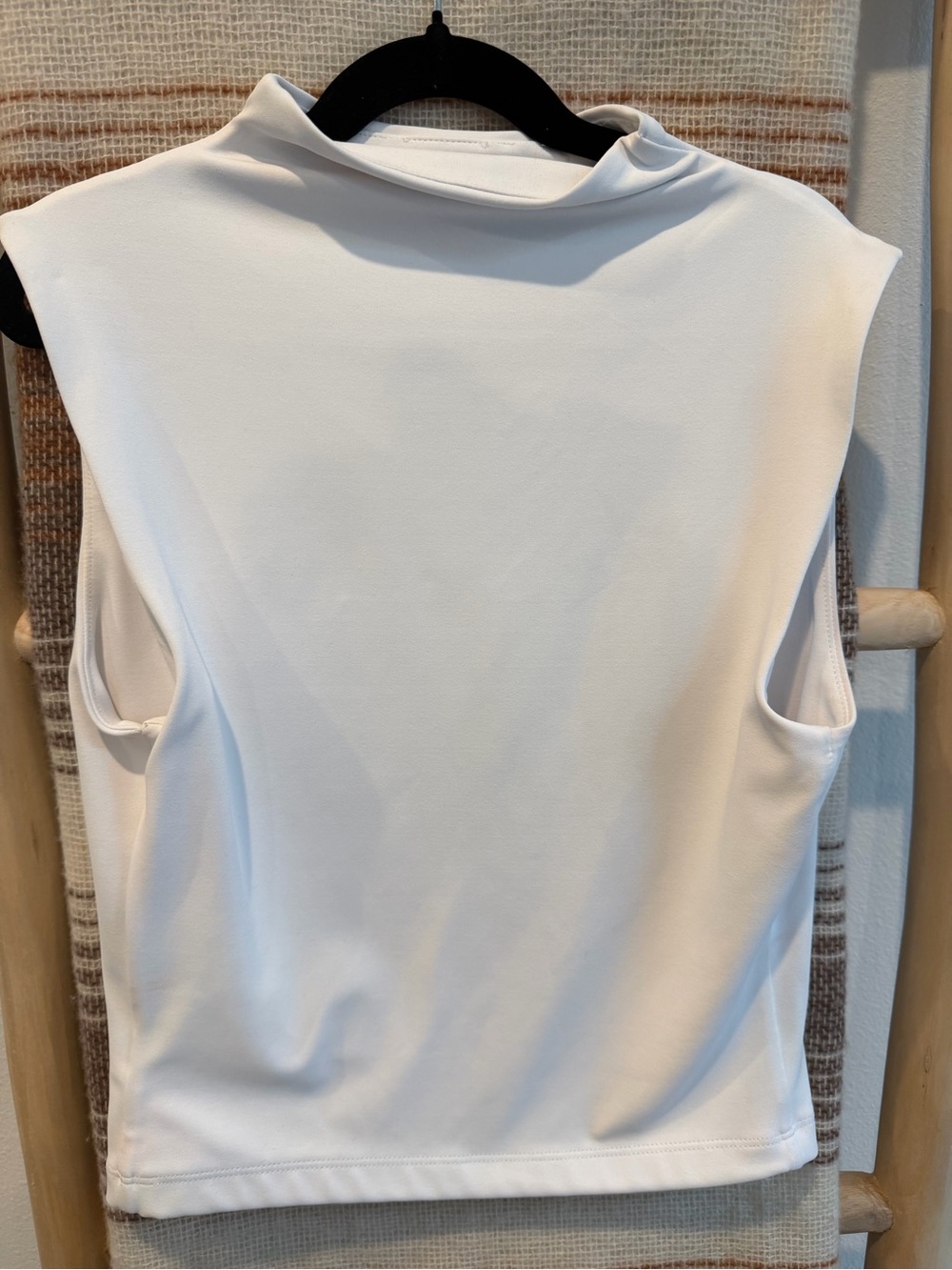 Express White Sleeveless Mock Neck Top